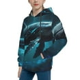 thumbnail image 2 of Rateoe Vintage Blue Pattern Whale Pattern Boys Hoodie, Youth Pullover Hooded Sweatshirt, Kangaroo Pocket Hoodie for Kids-X-Large, 2 of 6