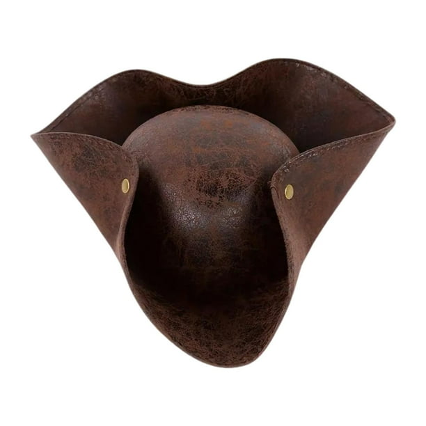 Sombrero de tricornio pirata de Halloween para adultos, cosplay para disfraces de actuación navideña.