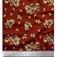 thumbnail image 1 of Soimoi Red Viscose Chiffon Fabric Leaf Leaves Printed Fabric 1 Yard 42 Inch Wide, 1 of 3