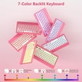 thumbnail image 4 of 360° Rotatable Detachable Keyboard Folio with 7-Color Backlight & Pencil Holder for A16 iPad 10th & 11th Generation (2025),Watermelon Red, 4 of 8