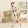 thumbnail image 4 of FORMRS Niños Bathrobe Unisex Hooded Robe Soft Plush Pajamas Sleepwear, Size 4-6T, Beige Halloween Pumpkin, 4 of 7