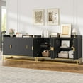 thumbnail image 5 of Huloretions 47 Inch Fluted Buffet Cabinet with Storage,Accent Sideboard Large Console Table with Adjustable Shelves,Media Console Buffet Cabinet for Dining Room,Kitchen,and Living Room, 5 of 6