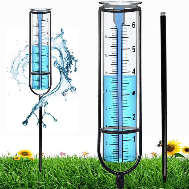 Pluviómetro de hierro Pluviómetro para exteriores Tubo pluviómetro decorativo para jardín Accesorios para pluviómetros simples