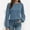 Blue, variant on Women's Long Sleeve Shirts Trendy Solid Color Lace Patchwork Pullover Tunic Shirts Casual Crew Neck Relaxed Fit Tee Blouses
