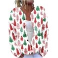 thumbnail image 1 of Christmas Plus Size Sweater for Women 2024 Cute Xmas Printed Cardigans Sweater Open Front Button Down Knit Jacket Coat, 1 of 5