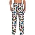 thumbnail image 3 of Uemuo Colorful Flying Butterflies Pattern Men's Wide Leg Palazzo Lounge Pants with Pockets Light Weight Loose Comfy Casual Pajama Pants-Large, 3 of 9