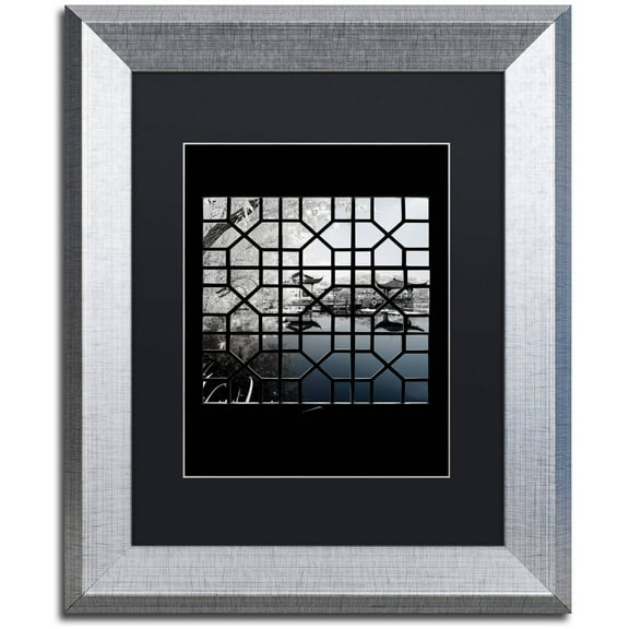 Trademark Fine Art "Navy Blue" Canvas Art by Philippe Hugonnard, Black Matte, Silver Frame