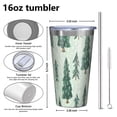thumbnail image 4 of 16oz Tumblers Light Green Christmas Tree Pattern Stainless Steel Vacuum Insulated Double Wall Travel Tumbler Cups Mug with Lid and Straw,Cleaning Brush for Coffee,Tea, 4 of 4