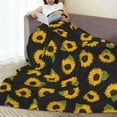 thumbnail image 6 of Honeii Sunflowers Print Fleece Blanket - Throw Blanket for Bed, Sofa, Couch, Camping, and Travel , Microplush Ultra Soft Warm Blanket-40"x30", 6 of 7