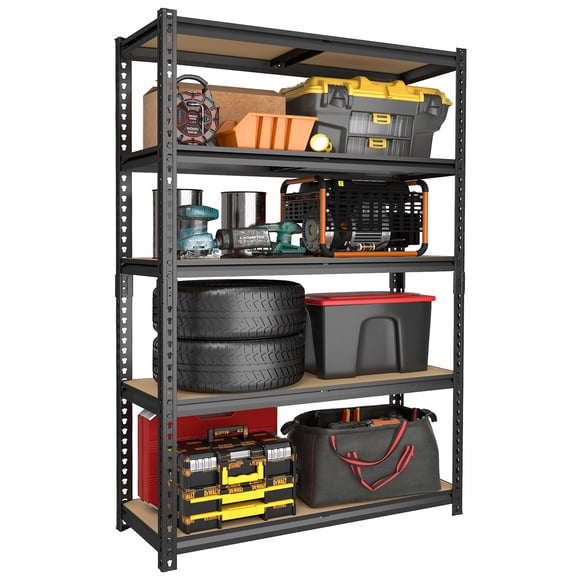 ZEUKMXOO 2250LBS Garage Shelving Unit, 5-Tier Adjustable Metal Storage Shelves, Heavy Duty Shelf Rack for Basement, Garage, Pantry, Warehouse, Kitchen (72" H*36" W*16" D)