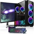 thumbnail image 1 of Gaming PC AQVIN ZForce Desktop Computer Tower Intel Core i7, 32GB DDR4 RAM, 1TB SSD Storage, 27 Inch Gaming Monitor, AMD Graphics RX 5050 8GB, Windows 11 Pro RGB Keyboard and Mouse WiFi, 1 of 3