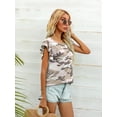 thumbnail image 3 of CALIPESSA Womens Summer Camo Print Short Sleeve Tunic Tops Loose Fit Casual Round Neck T-Shirt, 3 of 5