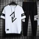 thumbnail image 2 of Conjuntos de pantalones Ropa deportiva Ropa de hombre Chándal estampado Camiseta blanca Sudadera para hombre Trajes deportivos Estilo coreano Xl holgado, 2 of 5