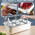 thumbnail image 2 of Datingday 6-Pan Stainless Steel Buffet Food Serving Display Container with Clear Roll Top Cover , Ice Cooled & Insulated Serving Tray for Salads, Sushi, Condiments, 2 of 7