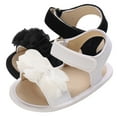 thumbnail image 4 of Celivon Toddler Baby Girls Leather Sandals Girl Flat Bottom Open Toe Breathable Solid Color Ribbon Flowers Shoes Summer Casual Fashion Comfort, 4 of 9