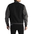 thumbnail image 2 of PRO CLUB Men's Varsity Fleece Baseball Jacket Black/Charcoal L, 2 of 2