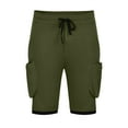 thumbnail image 5 of Viikei Men's Shorts for Summer Outings and Activities,Men's Casual Solid Color Casual Drawstring Pockets Elastic Sports Shorts Green XL, 5 of 5
