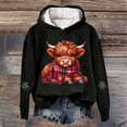 thumbnail image 2 of NinXxx Women's Cow Print Pullover Festive Western Graphic Sweatshirt Black XL, 2 of 4