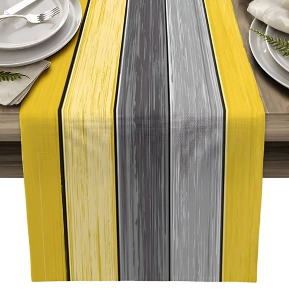 AUQCO 13X72IN Table Runner, Yellow Kitchen Table Runner, Textured Dining Table Decor, Camino De Mesa Para Fiestas