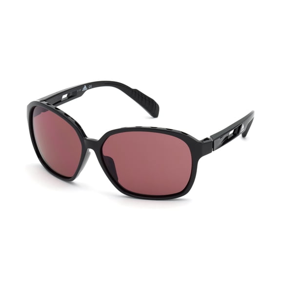 Adidas SP0013 Full Rim Round Shiny Black / Violet Kolor Up (Tm) Sunglasses