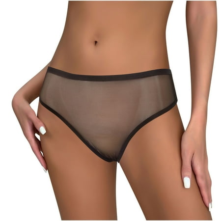 Mhoxuto Women s Sheer Mesh Panties Soft Hipster See-Through Panty Ladies Cheeky Brief Underwear