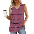 thumbnail image 2 of Enjoytime Woman's Fashion Stripe Printed Tops Casual Sleeveless V Neck Camisole Casual Loose Ruffle Beach Streetwear Summer Tank Clothing For Women, 2 of 6