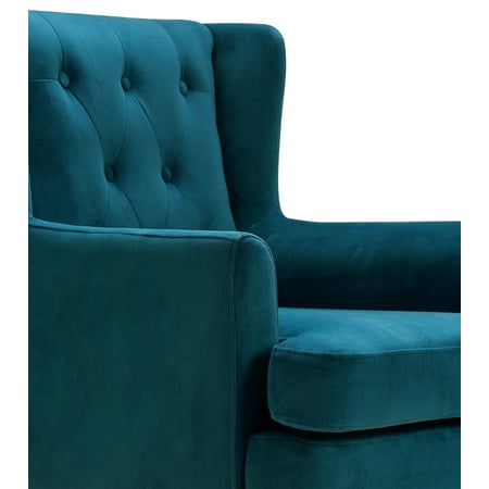 Elle Decor - Traditional Wing Chair - French Teal