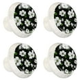 thumbnail image 2 of 4 Pcs Tropical Green Floral Knobs for Kitchen Cabinet Cupboard Dresser Bookcase Drawer Pulls Handles Round Home Decor, 2 of 8