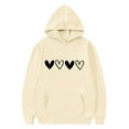 thumbnail image 5 of SGFCWSX Girls Oversized Heart Print Hoodie, Kids Comfort Pullover Soft with Pocket Sweatshirt for Daily Casual Wear Beige Size 7-8 Years, 5 of 6