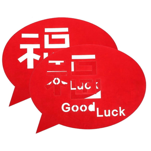 New Year Decoration 2Pcs Red FU Character Door Stickers For Wall Glass Spring Festival Non-adhesive Use