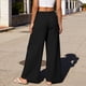 thumbnail image 4 of Pantalones de Cintura Elástica de las Mujeres Color Sólido Casual Bolsillo Pantalones de Pierna Recta para el Uso Deportivo Diario, 4 of 7