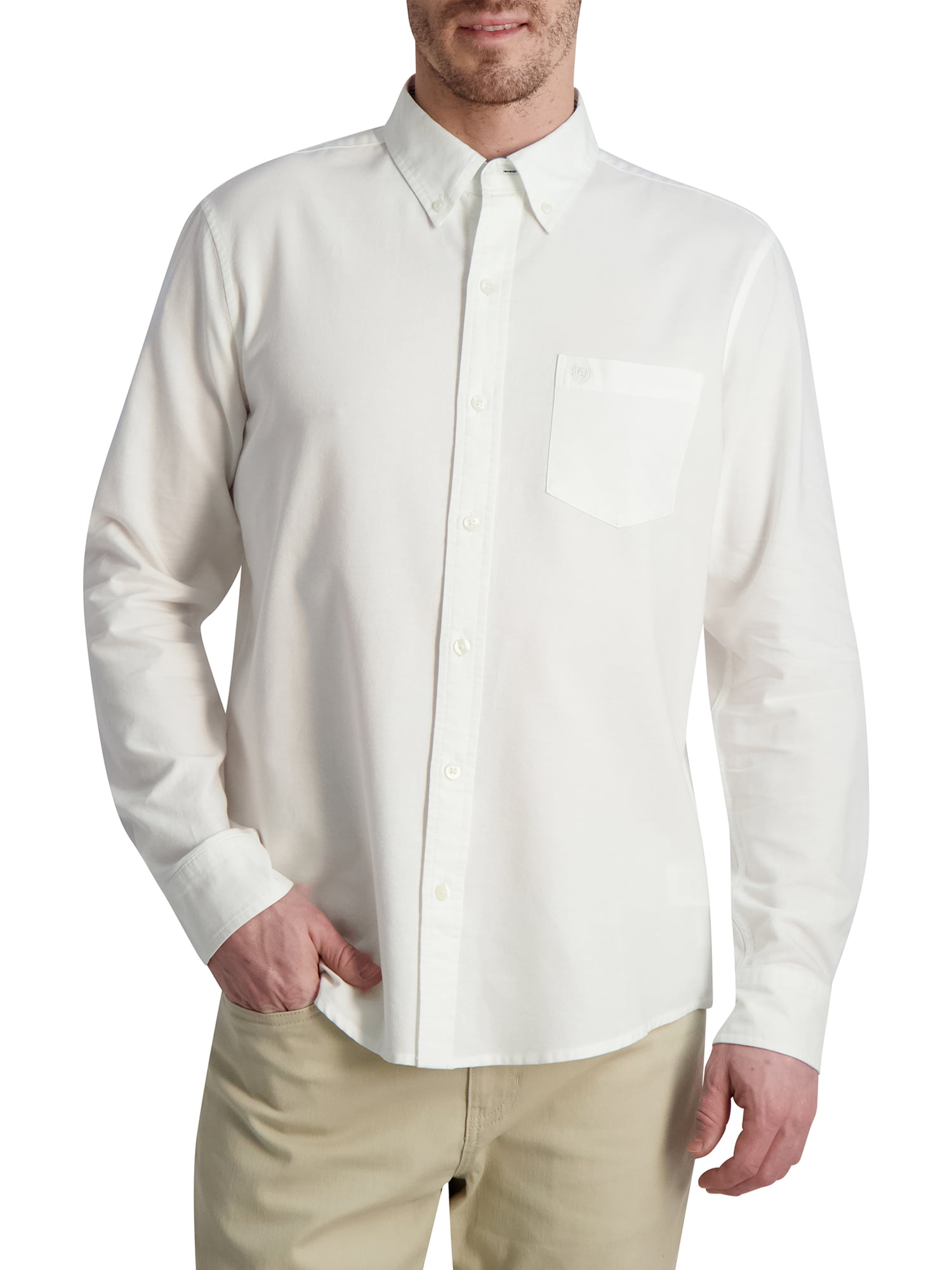 Chaps Men's Coastland Wash Long Sleeve Oxford Shirt - Walmart.com