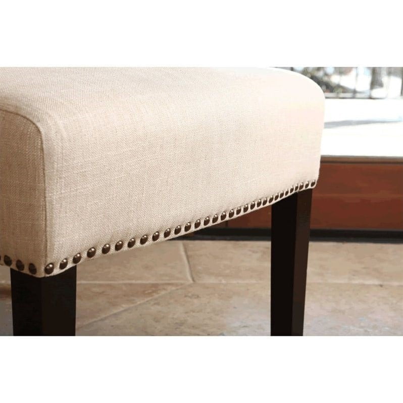 Abbyson Kyrra Tufted Linen Wingback Dining Chair In Cream Walmart Com Walmart Com