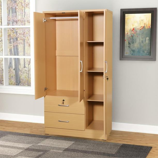 Better Home S Symphony Wardrobe Armoire Closet With Two Drawers In Maple Com Symphony Wardrobe Armoire Closet, Clothing Armoire With Drawers