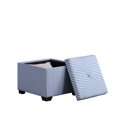 thumbnail image 2 of ORE International 17.5" Haut Pouf de Rangement en Polyuréthane en Bleu, 2 of 4