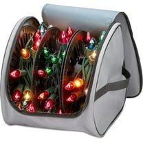 Hold N' Storage Christmas Light Storage Bag with Handles and 3 Reels, up to 375 ft Christmas Lights - Grey