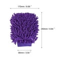 thumbnail image 2 of Uxcell Large Double-Side Microfiber Soft Chenille Dusting Wash Mitten Purple, 2 of 5