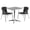 Black, variant on Flash Furniture 23.5'' Square Aluminum Indoor-Outdoor Table Set with 2 Dark Brown Rattan Chairs