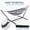 Blue and white, variant on Double Hammock with Sturdy Steel Stand – Portable 2 Person, 450 lbs Capacity, Adjustable, Heavy Duty, Ideal for Outdoor & Indoor, Garden, Camping, Beach, Backyard, Carry Bag, Ocean Color