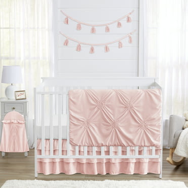 Watercolor Floral Pink Grey 4 Piece Crib Bedding Set by Sweet Jojo ...