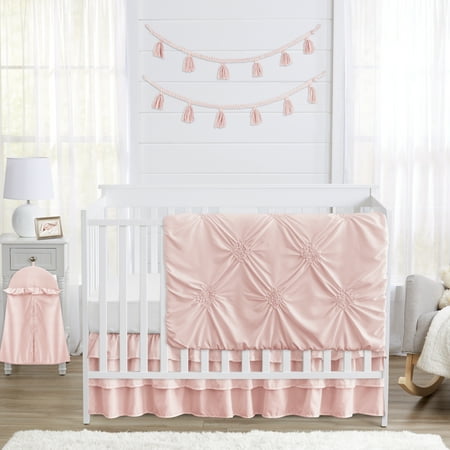 UPC: 0846480057567 | Harper Blush Pink 4pc Microfiber Crib Bedding Set by Sweet Jojo Designs