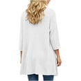 thumbnail image 6 of Lenpel Womens Fall Cardigans Ribbed Knit 3/4 Sleeve Open Front Casual Lightweight Outerwear Flowy Comfy Soft Solid Color Coats(White,X-Large), 6 of 6