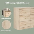 thumbnail image 3 of ANPOO 63" Wood Dresser with 9 Drawers & Charging Station, Long Dresser for Bedroom ,Modern Wood Wide Chest of Drawers with Wood Grain Texture for Bedroom, Living Room, Hallway, 3 of 7