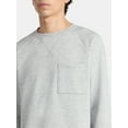 thumbnail image 4 of No Boundaries Crewneck Sweatshirt with Long Sleeves, Men's & Big Men's, 4 of 5