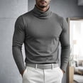 thumbnail image 4 of Bxsruta Mens Turtleneck Shirts Long Sleeve Pullover Tops Slim Fit Basic Tees Fall Winter Base Layer, 4 of 6