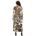 thumbnail image 2 of FKELYI Grunge Leopard Cow Print Fall Maxi Dress for Women Long Sleeve A-Line Flowy Dresses with Side Pockets V Neck Casual Dress for Spring Winter, 2XL, 2 of 6