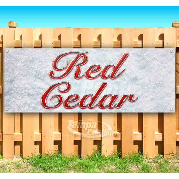 Red Cedar Red & Chrome 13 oz Vinyl Banner With Metal Grommets
