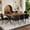 Walnut-black, variant on PUKNLY 71" x 35.4" Dining Table with 8 Brown Fabric Chair Set, Dining Furniture Sets for 8 People, Modern Rustic Design with Integrated Handle Chairs, for Dining Room Kitchen Office