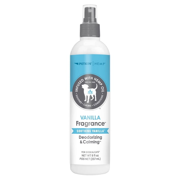 Petkin Vanilla Fragrance Infused with Hemp Oil for Dogs and Cats. 8 Fluid oz.
