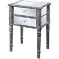 thumbnail image 2 of Convenience Concepts Gold Coast Mayfair Mirrored End Table/ Weathered Gray Wood, 2 of 3
